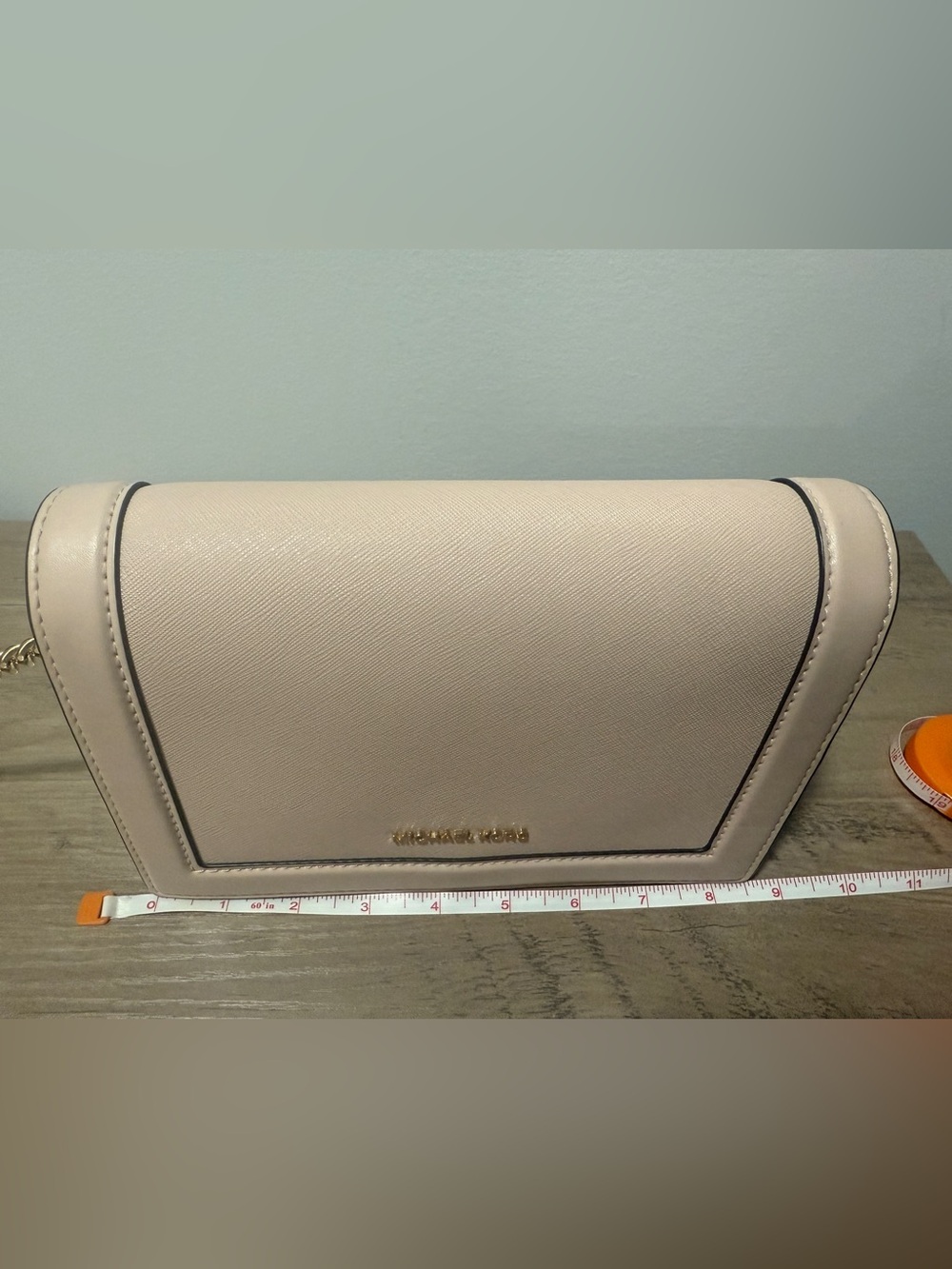 Michael Kors Pale Pink Saffiano Leather Chain Crossbody - Picture 12 of 14